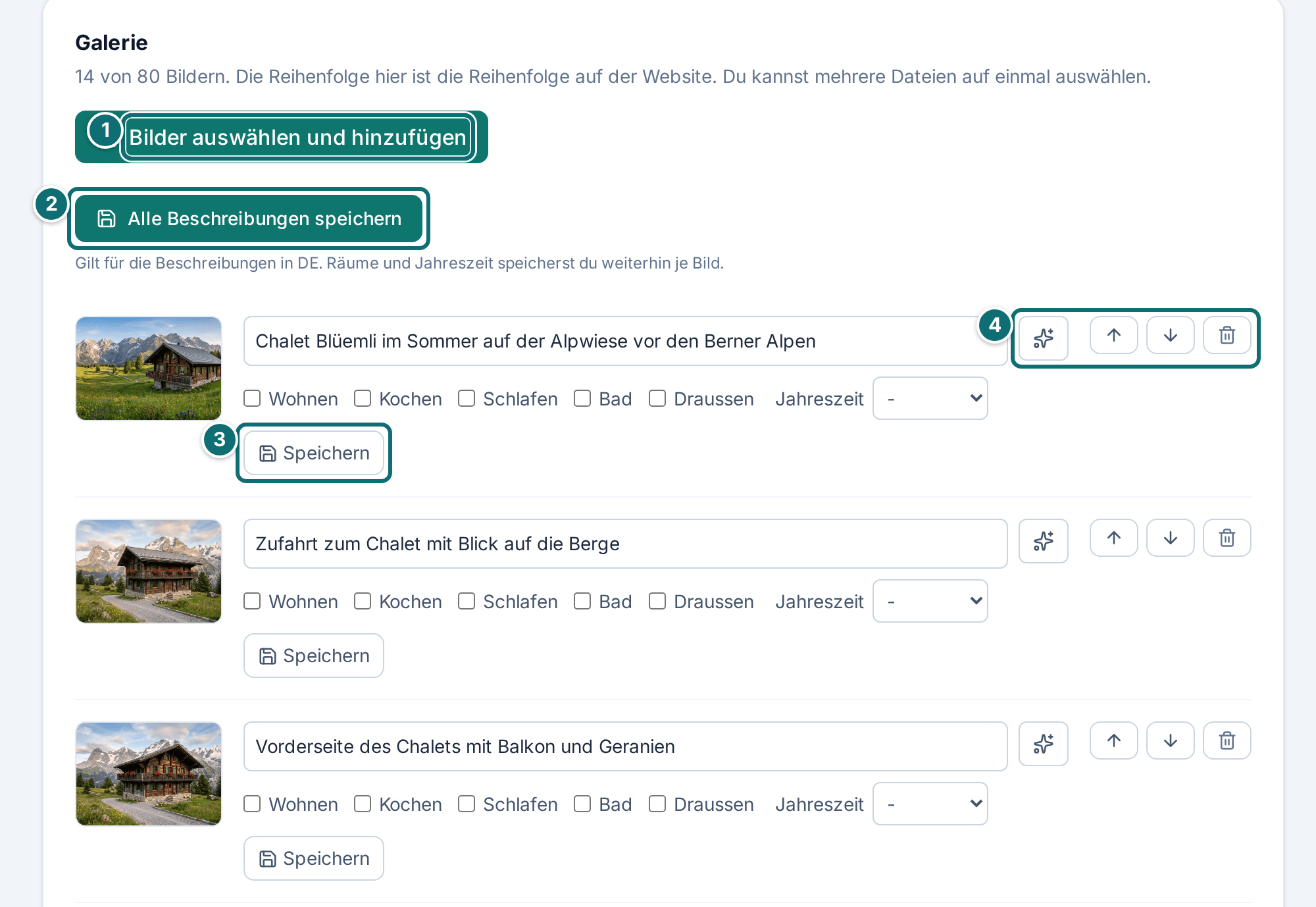 Mein Inserat, Bilder: Galerie