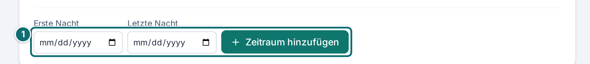 Mein Inserat, Preise: neuen Hochsaison-Zeitraum hinzufügen