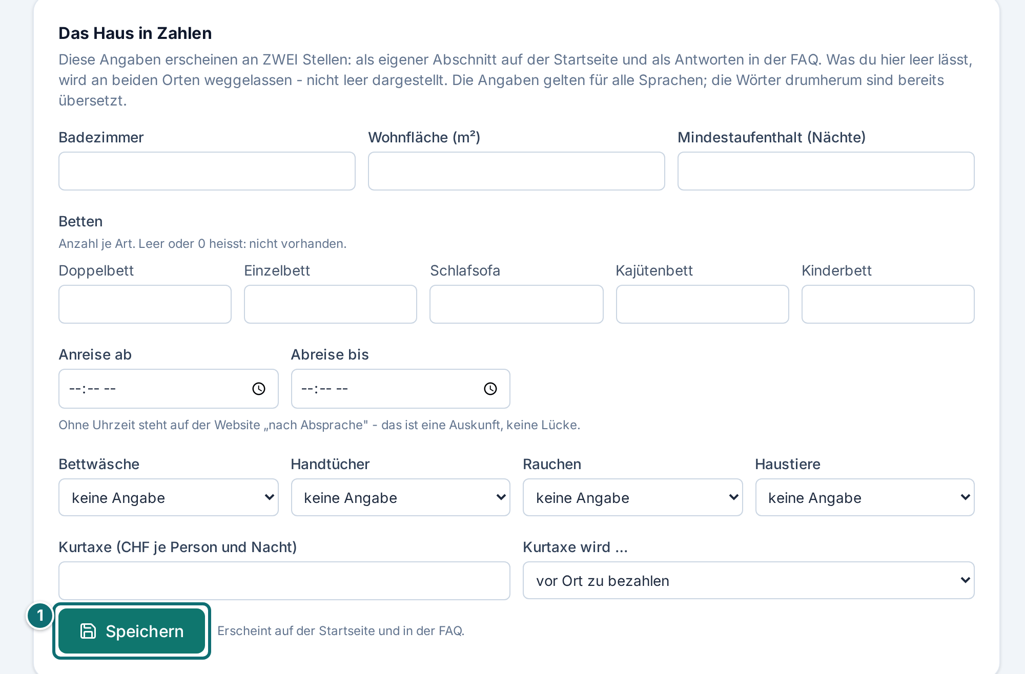 Mein Inserat, FAQ: Das Haus in Zahlen