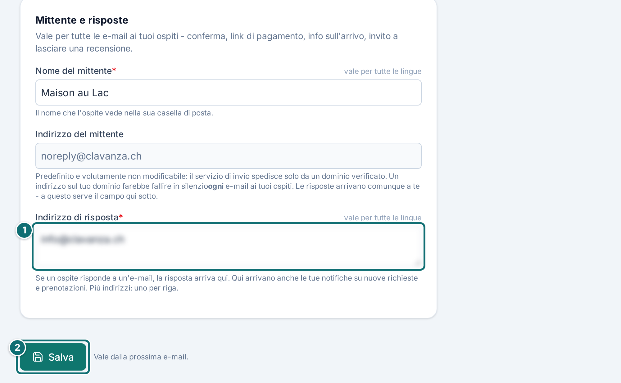Il mio annuncio, e-mail: mittente e risposte