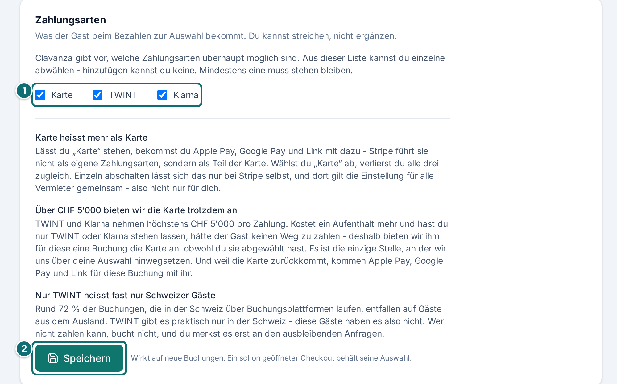 Mein Inserat, Preise: Zahlungsarten