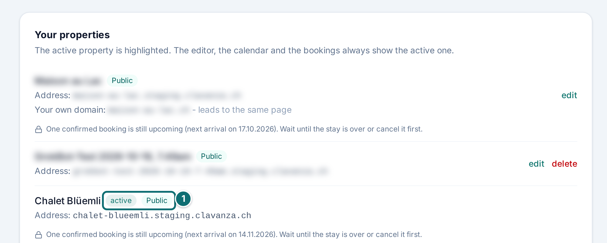 Approval status in the list of properties