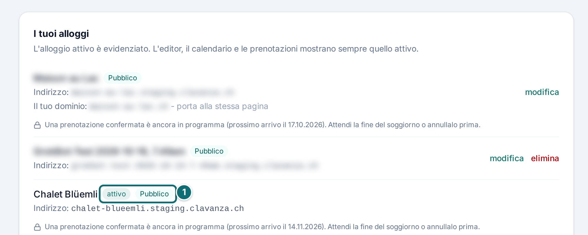 Stato di approvazione nell'elenco degli alloggi
