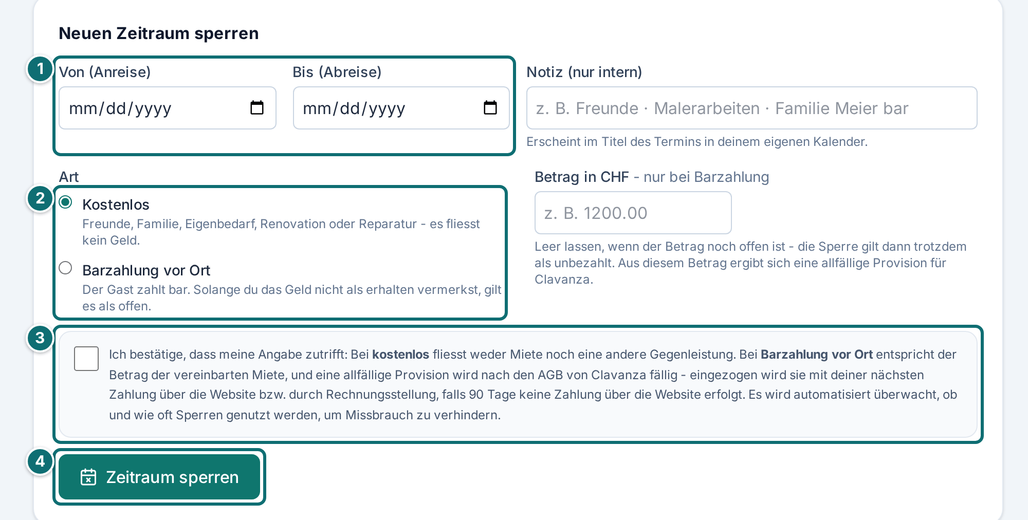 Sperren: neuen Zeitraum sperren