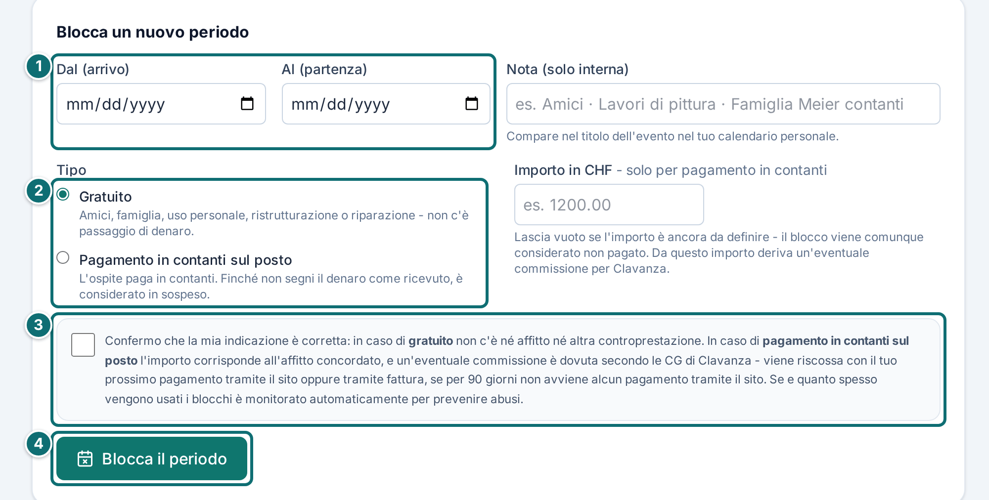 Blocchi: bloccare un nuovo periodo
