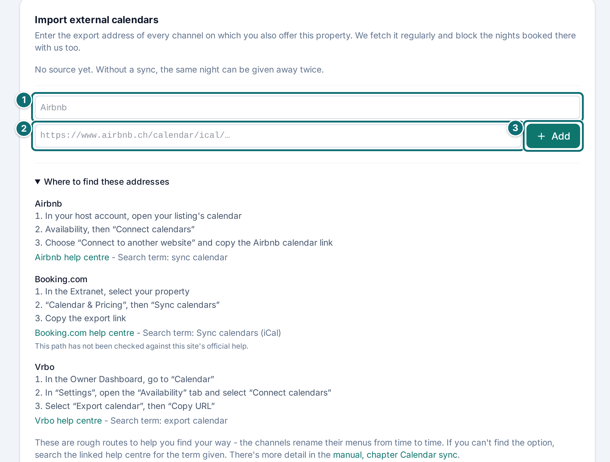 Calendar sync: read in an outside calendar