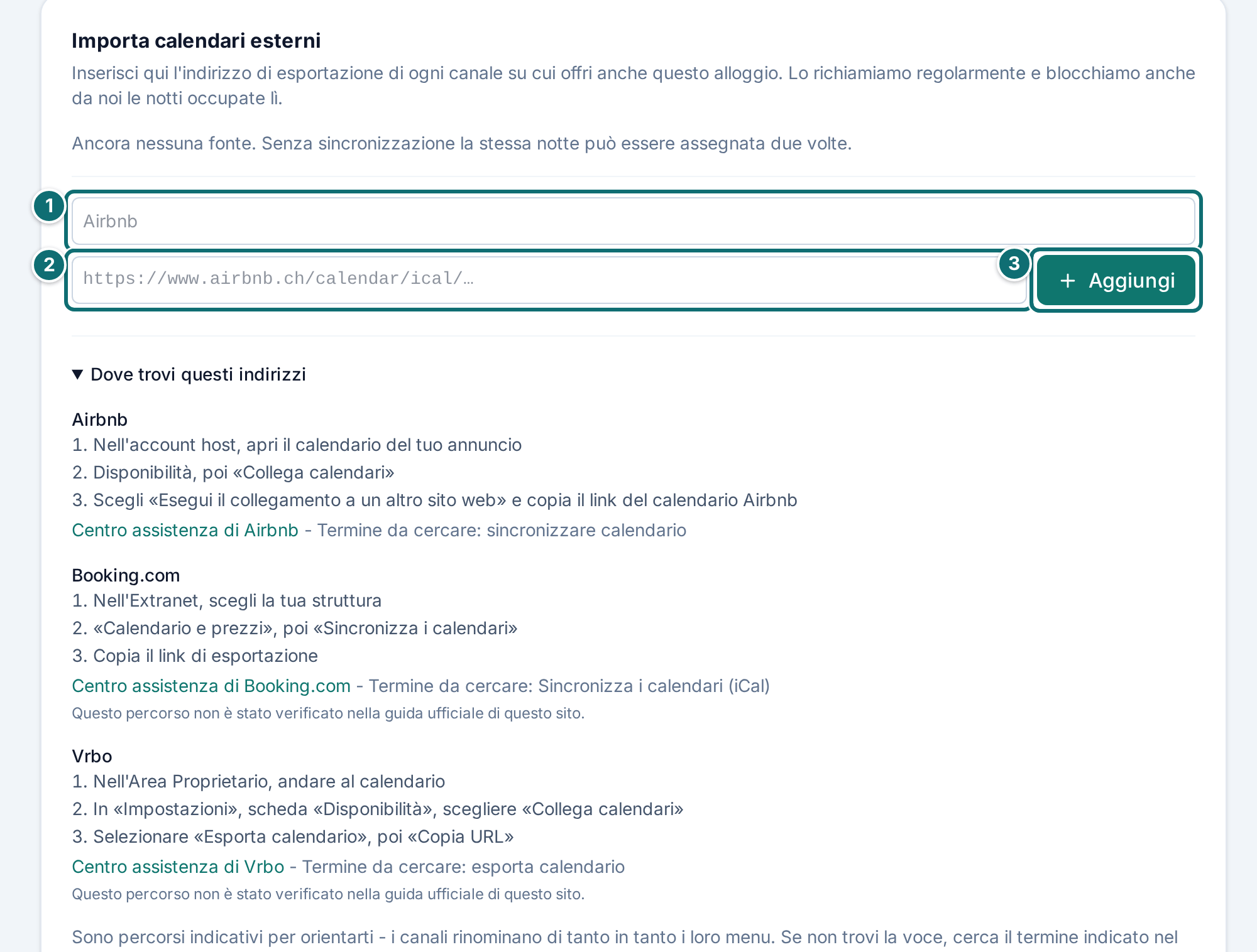 Sincronizzazione del calendario: leggere un calendario esterno