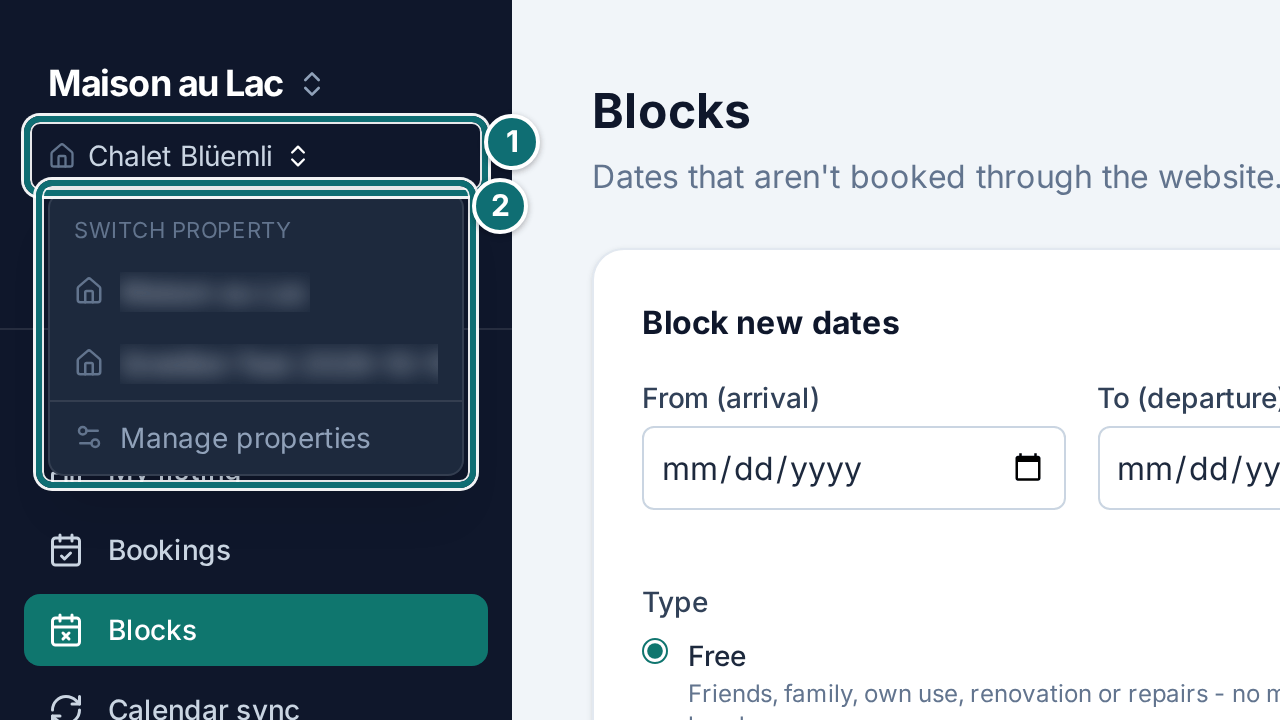 Sidebar: switch between properties
