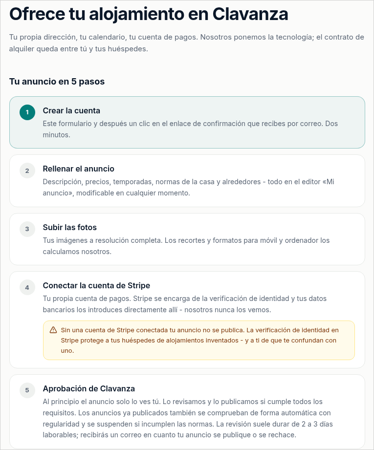 Registro: los 5 pasos hasta tu propio anuncio
